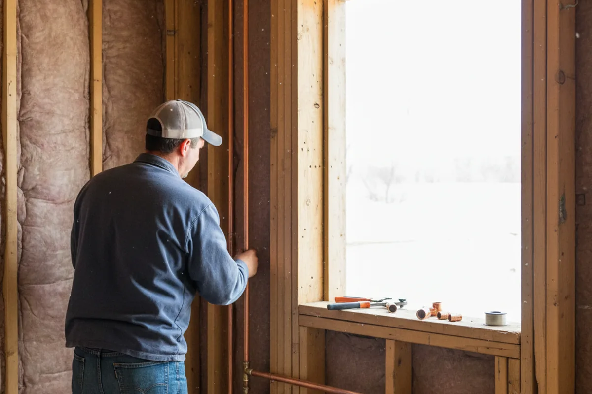 Licensed plumber running new copper supply lines in a Sparta home